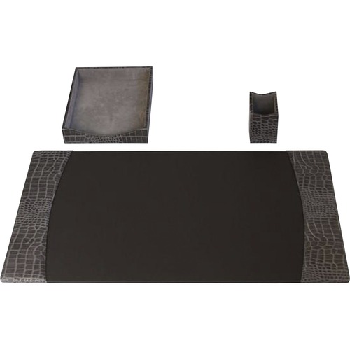 Desk Set, 3 Pc, Crocodile, Castlerock, 34-3/4"x20-3/4"x5-2/5", Gray