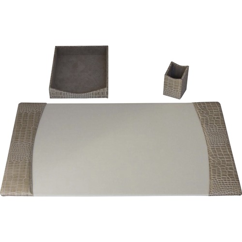 Desk Set, 3 Pc, Crocodile, Breeze, 34-3/4"x20-3/4"x5-2/5", Bg