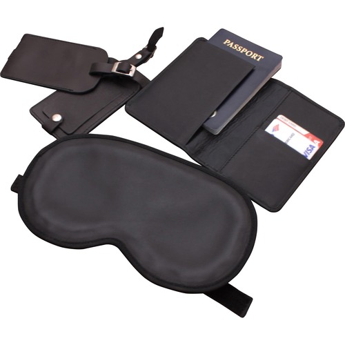Travel Accessory Set, 4 Pc, 8-3/4"x4-9/10"x3/4", Black