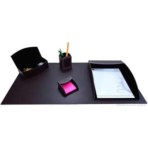 Desk Set, 32"x16"x4-1/4", Brown