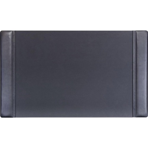 Desk Pad, W/ Side-Rail, 20"Wx34"Lx1/2"H, Black