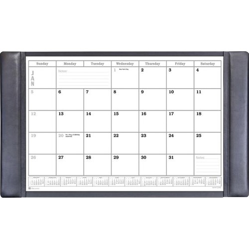Desk Pad, With Calendar Insert, 34" x 20" x 1/2", Black