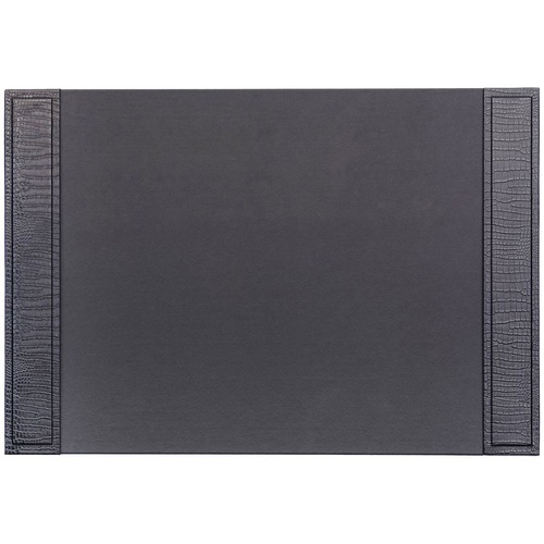 Desk Pad, With Side-Rail, 17-1/4" W x 25-1/2" L x 1/2" H, Black