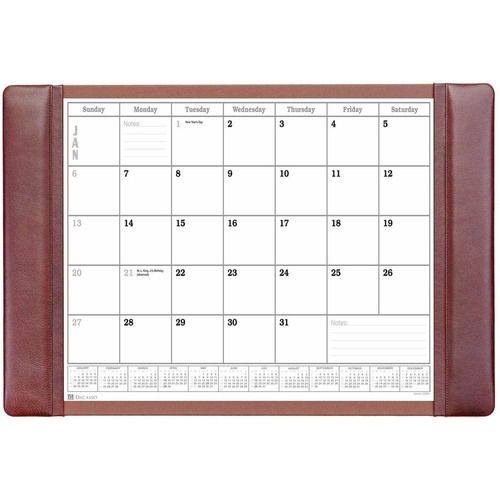 Desk Pad, with Calendar Insert, Mocha, 25-1/2"x17-1/4"x1/2", BN