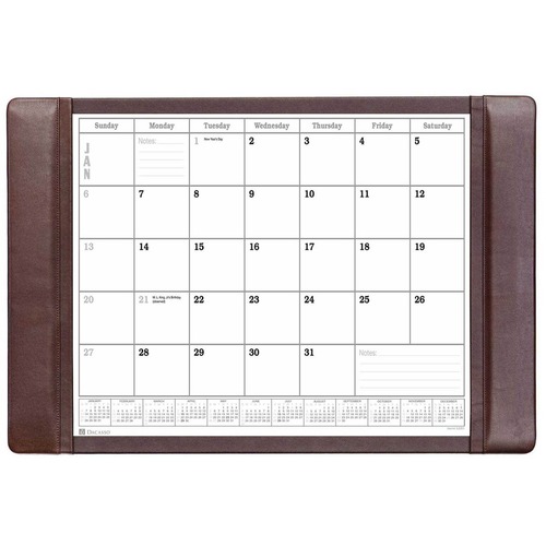 Desk Pad, With Calendar Insert, Choco, 25-1/2" x 17-1/4" x 1/2", BN