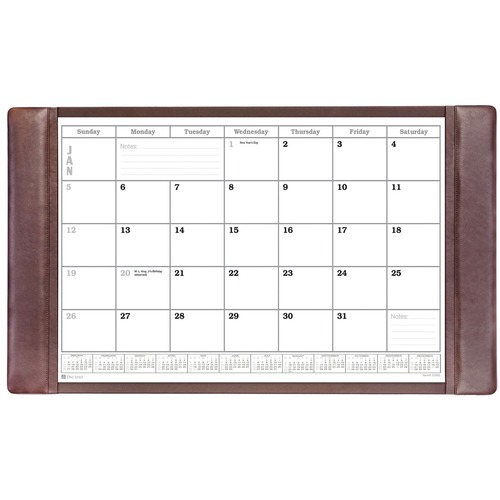 Desk Pad, W/ Calendar Insert, Choco, 34" x 20" x 1/2", BN
