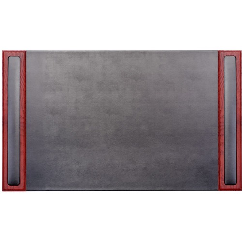 Desk Pad, With Side-Rail, 20"Wx34"Lx3/5"H, Rosewood/Black