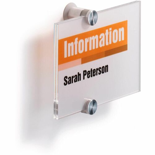 Wall Sign, Interior, Acrylic, 5-7/8" x 7/8" x 4-1/8", Clear