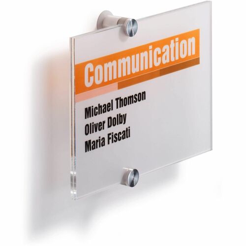 Wall Sign, Interior, Acrylic, 8-1/4" x 7/8" x 5-7/8", Clear