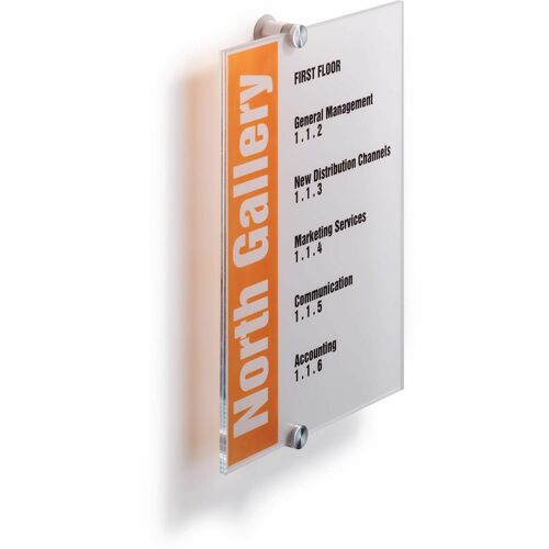 Wall Sign, Interior, Acrylic, 8-1/4" x 7/8" x 11-3/4", Clear