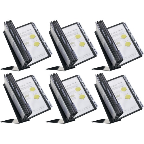 Desk Panel System, 10 Panels/Tabs, Black 6/CT