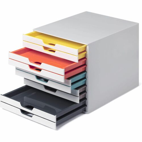Organizer, 10-Drawer, Stackable, 11.5"Wx14"Dx11"H, White