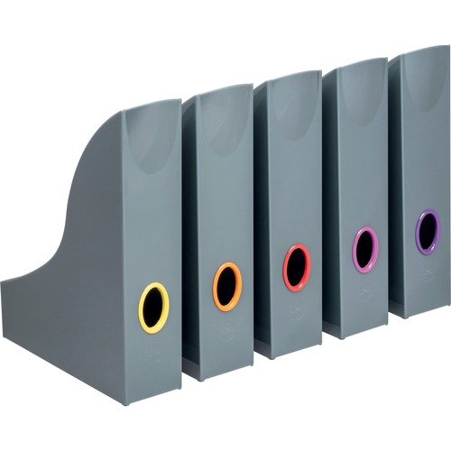 Magazine Rack, 2-7/8"Wx9-1/2"Dx12"H, Anthracite Gray 5/CT