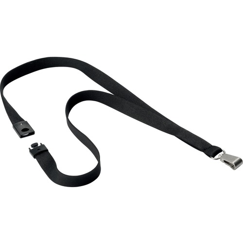 Premium Textile Lanyard, 5 Inch, Black 10/BX
