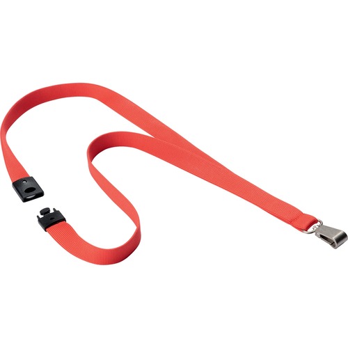 Premium Textile Lanyard, 5 Inch, Coral 10/BX