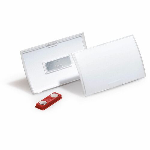 Name Badge Holder, Dbl Magnets, 3-3/4"x2-1/4", Clear 10/PK