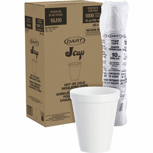 Cup, Foam, 10 Ounce, White, 25/BG 40/CT