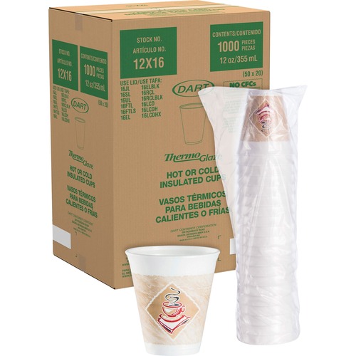 Cup, Foam, Cafe, 12oz, 20/PK 50/CT