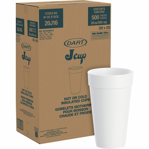 Cup, 20 Oz, Foam, Hot/Cold, 20/PK 25/CT