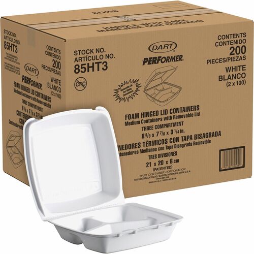 Container, 3 Compartment, Medium 200/CT