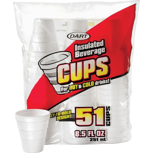 Cups, Foam, Insulated, 8.5 Oz, 51/PK 24/CT