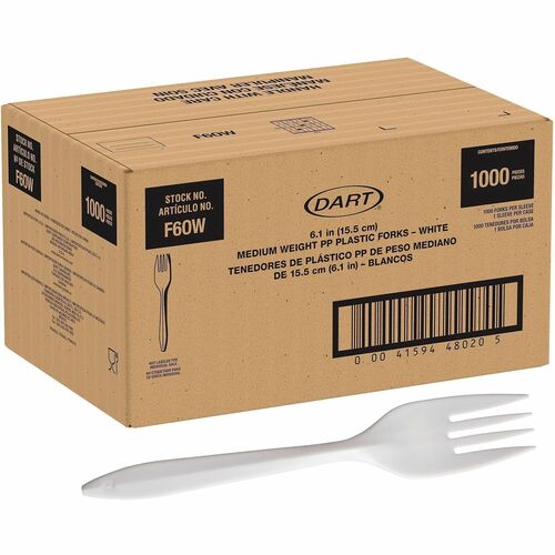 Cutlery, Fork, Polypropylene, White 1000/CT