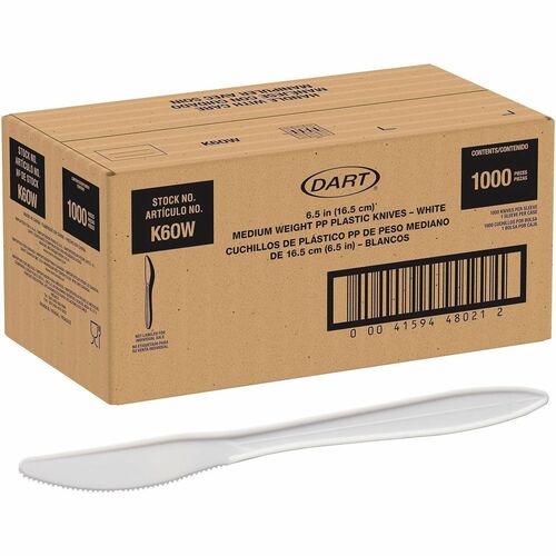 Cutlery, Knife, Polypropylene, White 1000/CT