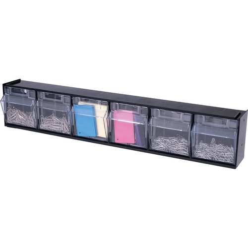 Bin, Storage, 6 Unit, Black