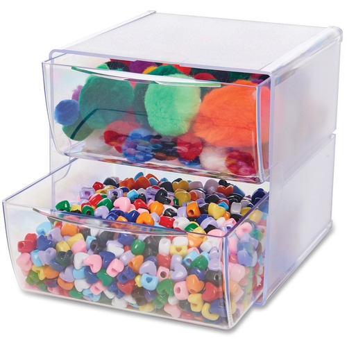 Cube, 2 Drawer, Organizer, Clear