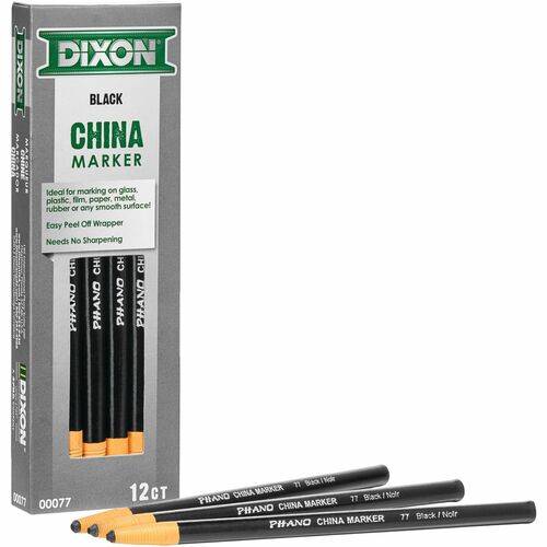 Marker, China, Paper-Wrap, Black 12/DZ