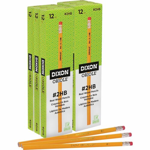 Oriole Pencils, No. 2 Lead Grade, Nontoxic, Yellow 6/PK