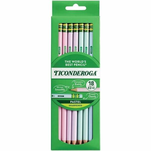 Pencil, Pastel, #2, Assorted, Colors 18/PK