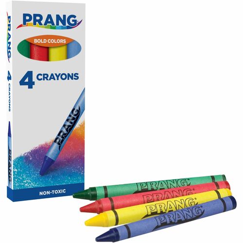 Crayons, Nontoxic, Tuck Box, Green/Red/Yellow/Blue 4/PK