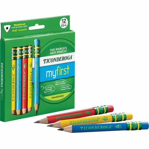 Pencils, Short, 3.6mm Dia x 4.5"L, Ast Barrel 12/BX
