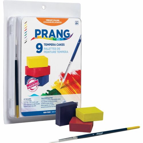 Tempera, Cake, With Brush, Set 9/ST