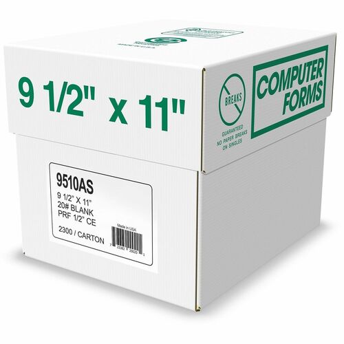Paper, Computer, 20#, 9.5x11, 500 Sheets 10/CT