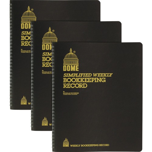 Bookkeeping Record Books, Monthly, Undated, 9" x 11", Beige 3/BD