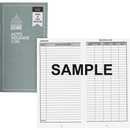 Auto Mileage Book, 12 Monthly Forms, 32 Pages, 3-1/4"x6-1/4", Gray
