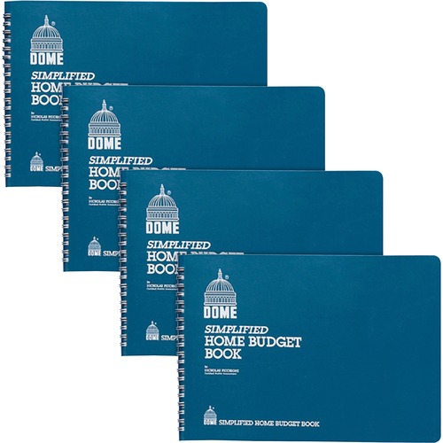 Home Budget Books, 64 Pages, 10-1/2"x7-1/2", 4 Bound, Teal 4/BD