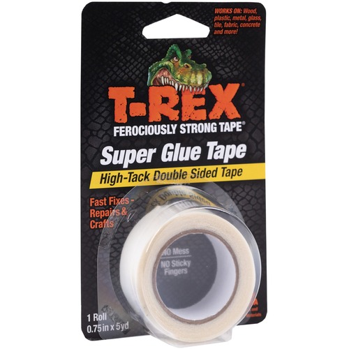 Tape, Super Glue, Double-Sided, 3/4" x 5 Yards, White