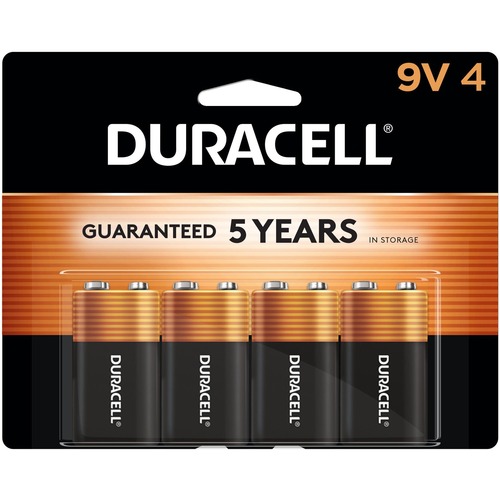 Battery, Alkaline, 9V, 4/PK 12/CT