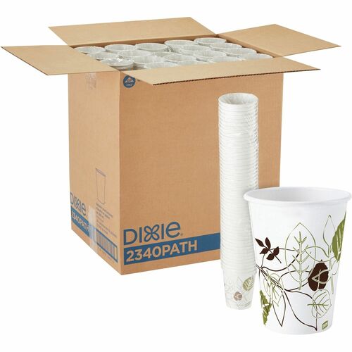 Hot Cups, Polylined, 10 Ounce, Pathways/White 1000/CT