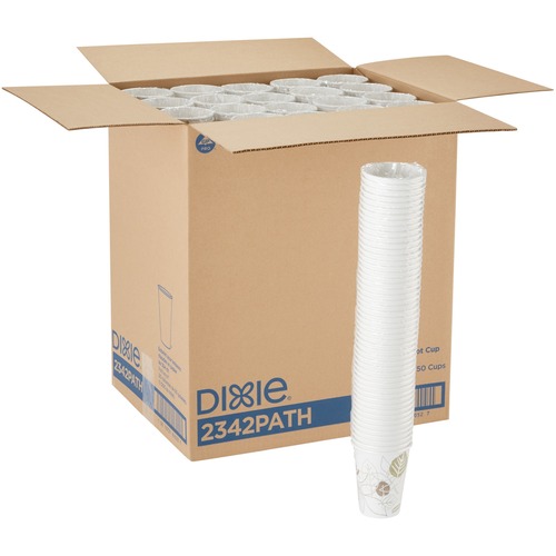 Hot Cups, Polylined, 12 Oz, Pathways/White 1000/CT