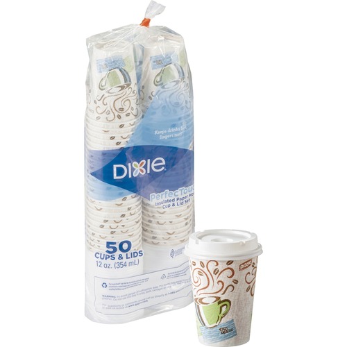 Cup/Lid Combo, Nonslip, 12oz, Wet End 50/PK
