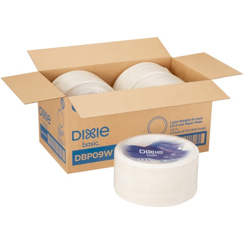 Plate, Paper, Coated, 8.5", White, 125/PK 4/CT