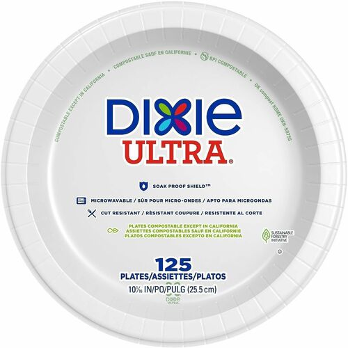 Plates White, 125/PK 4/CT