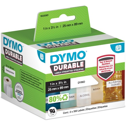 Label, LW, Durable, 1" x 3-1/2"