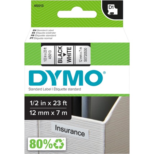 Cartridge, Tape, 1/2", Black/White