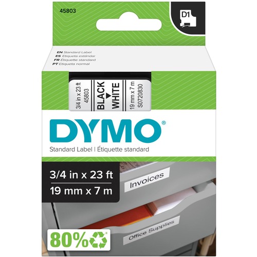 Cartridge, Tape, 3/4", Black/White