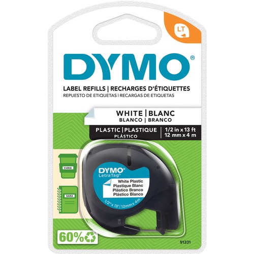 Tape, LetraTag, Label Maker, .5", White